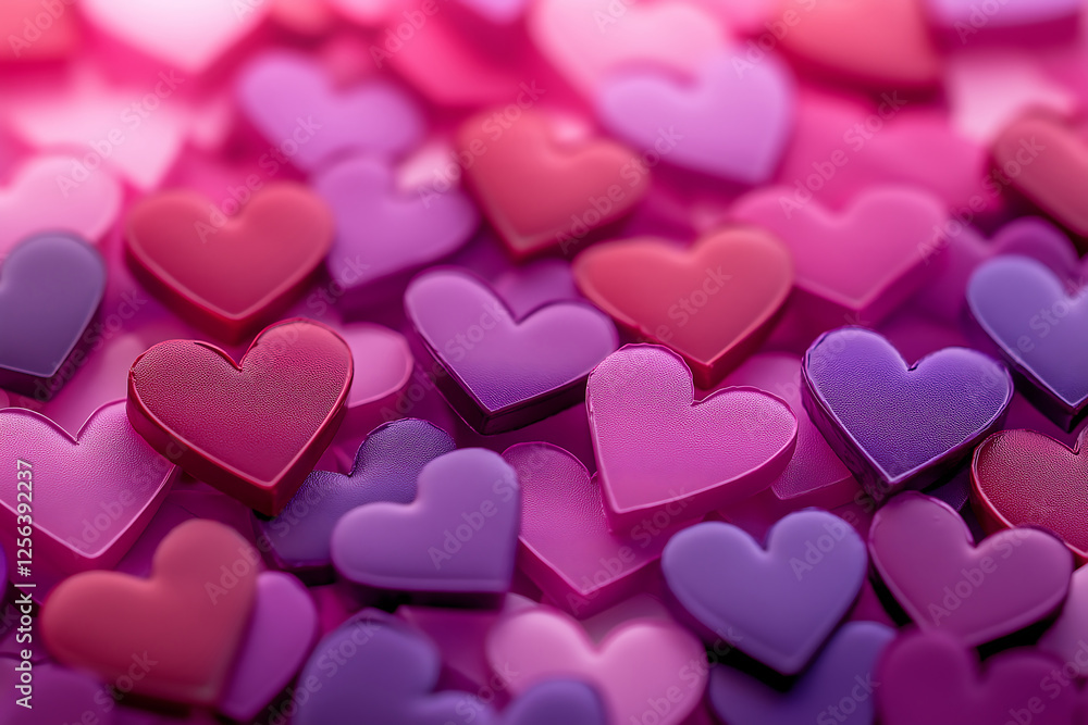 Obraz premium Colorful Heart-Shaped Valentines Day on Pink Background