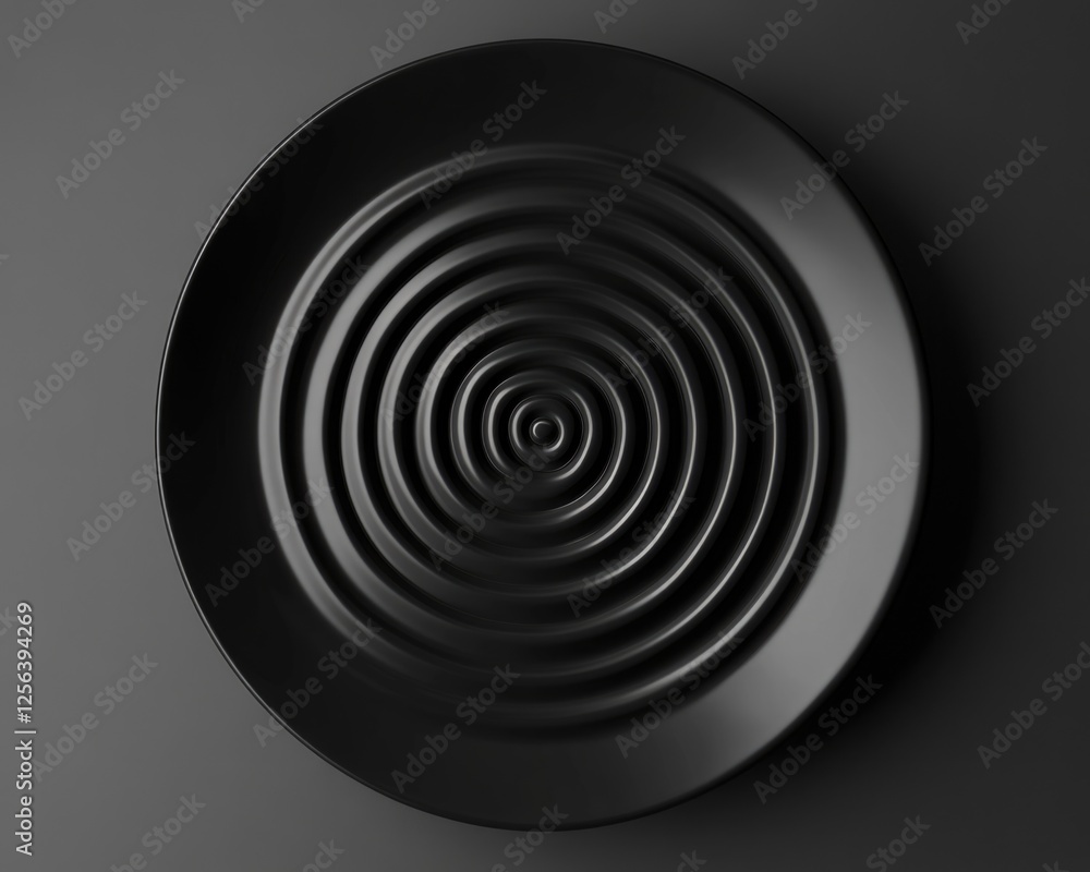 Fototapeta premium Mesmerizing Circular Spiral Design in Black with 3D Depth and Geometric Rotation
