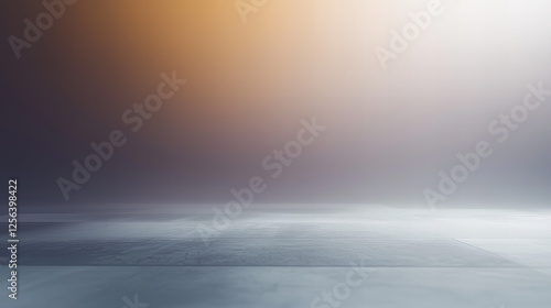Soft light illuminating a minimalist floor with gradient colors at dusk