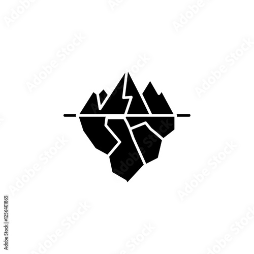 ice berg icon Simple thin line logo