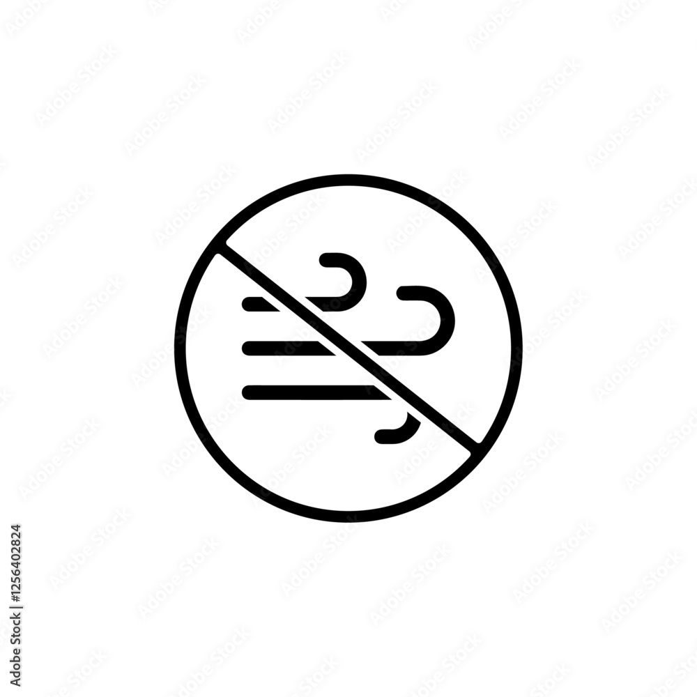 no breeze icon Simple thin line logo no breeze icon Simple thin line logo
