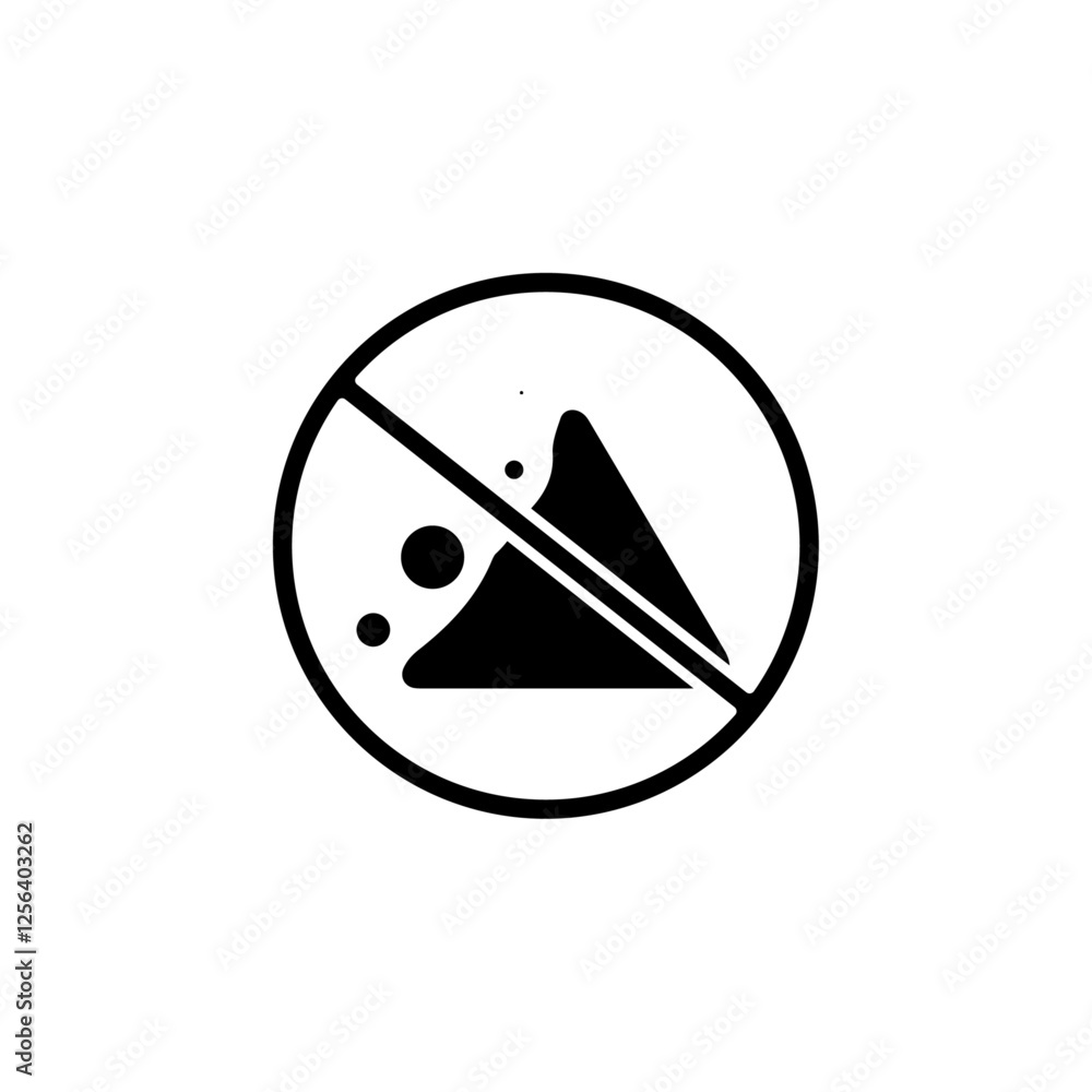 no falling rocks icon Simple thin line logo no falling rocks icon Simple thin line logo