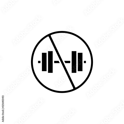 no gym equiment icon Simple thin line logo