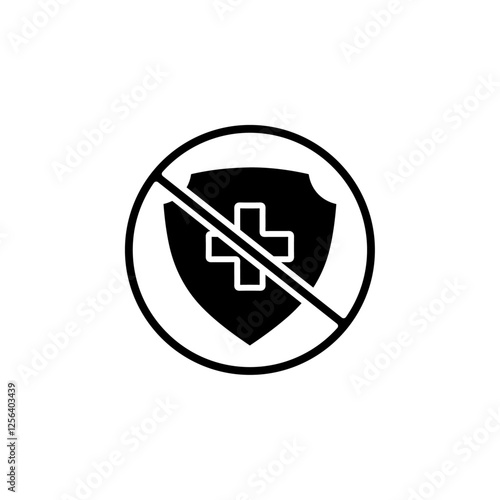 no health icon Simple thin line logo