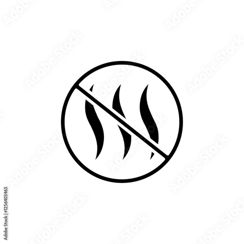 no heat icon Simple thin line logo
