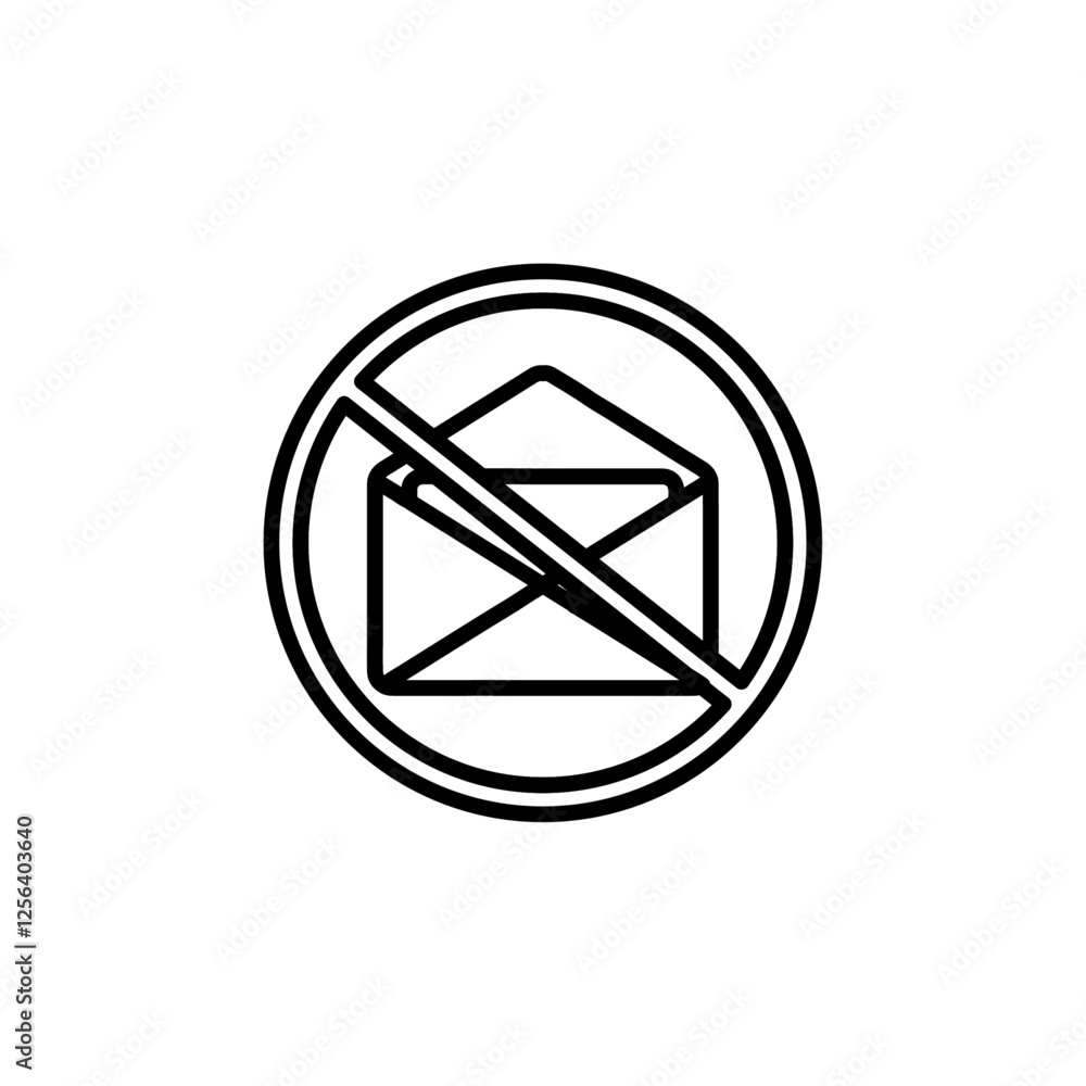 no mail icon Simple thin line logo no mail icon Simple thin line logo