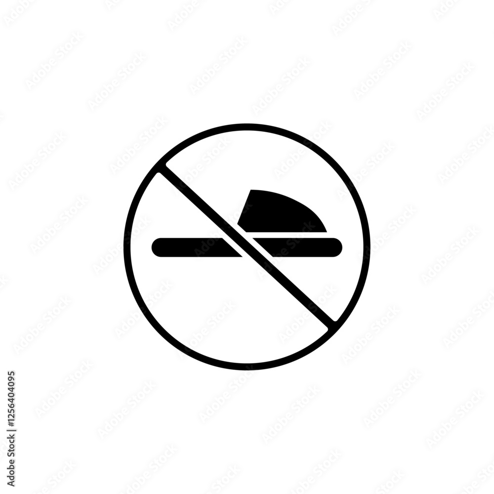 no slipper icon Simple thin line logo no slipper icon Simple thin line logo