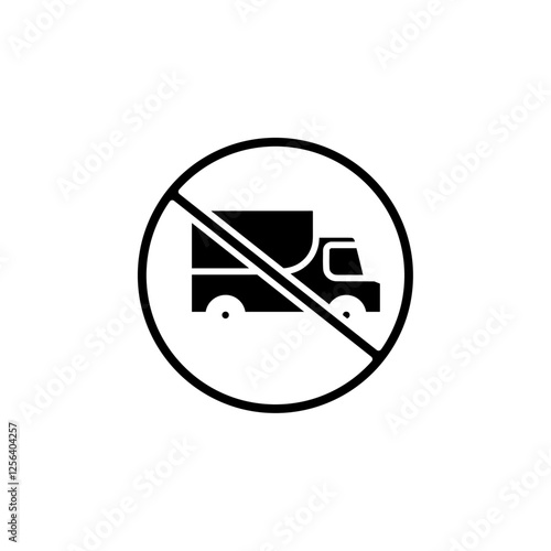 no truck icon Simple thin line logo