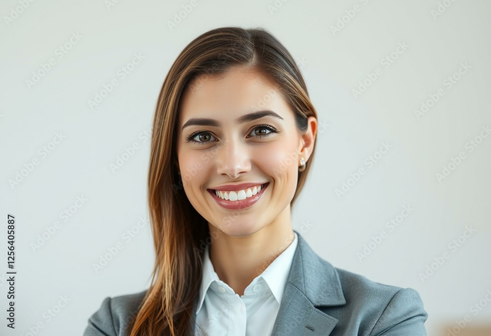 Female teacher portrait with warm smile and professional attire Female teacher portrait with warm smile and professional attire