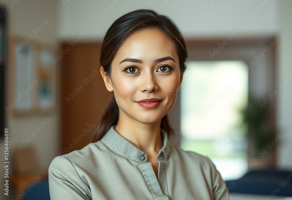 Female teacher in a professional setting Female teacher in a professional setting