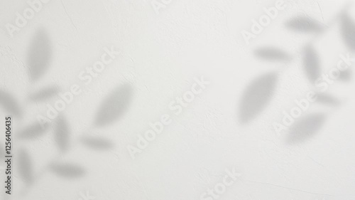 Leaf Shadows Overlay: Abstract grayscale image featuring delicate leaf shadows cast on a wall, perfect for overlay or background use.  