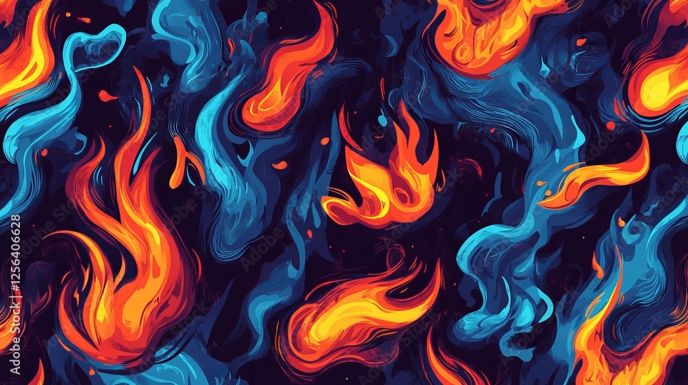 A seamless fire background featuring vibrant, hand-drawn doodle flames. The repeating flame pattern creates a bold and dynamic visual, perfect for backgrounds, textiles, wallpapers, or graphic designs A seamless fire background featuring vibrant, hand-drawn doodle flames. The repeating flame pattern creates a bold and dynamic visual, perfect for backgrounds, textiles, wallpapers, or graphic designs
