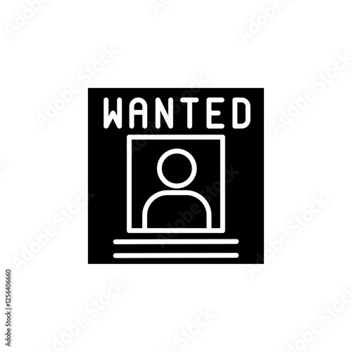 wanted poster icon Simple thin line logo