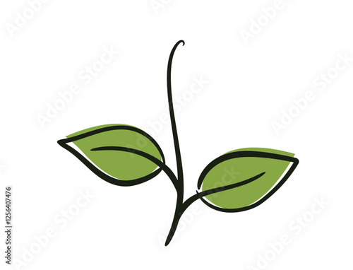 Sprouted plant. Spring, planting and nature design element. Isolated vector image
