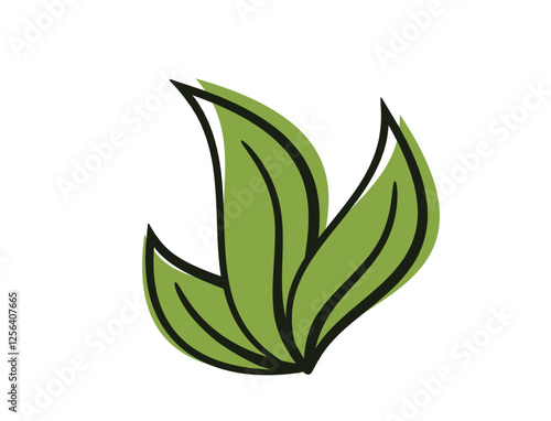 Seedling sprout with three leaves. Spring, planting and nature design element. Isolated vector image