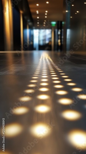 Wallpaper Mural Vibrant reflections and light play inside a modern building during sunset Torontodigital.ca