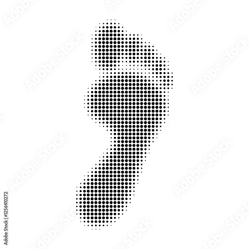 human footprint, human trace, pop art style, halftone dot pattern isolated on transparent