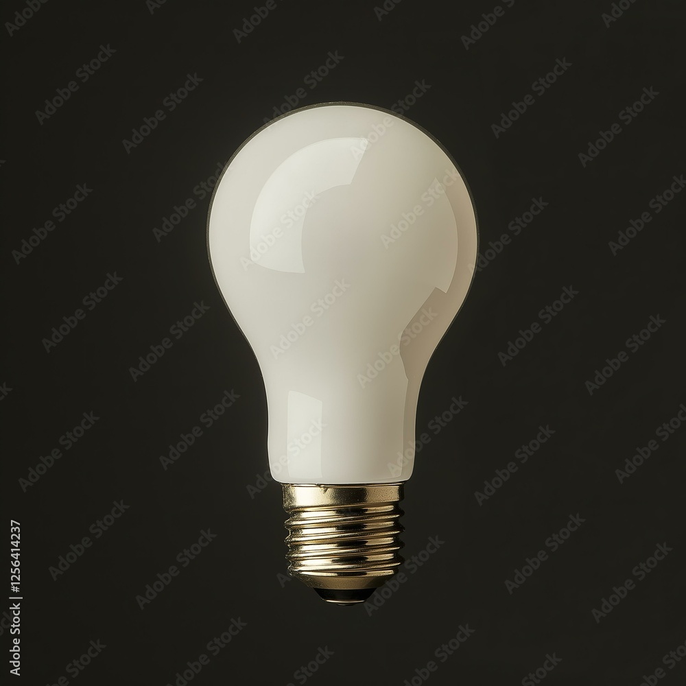 White Light Bulb on Dark Background, Lighting and Energy White Light Bulb on Dark Background, Lighting and Energy