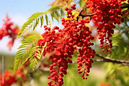 Wallpaper Mural Rhus coriaria also known as Sicilian sumac has red flowers Torontodigital.ca