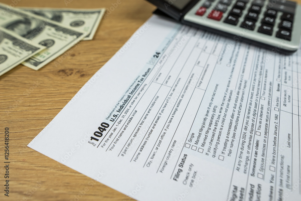us tax forms 1040. 2024 year, business tax time concept. us tax forms 1040. 2024 year, business tax time concept.