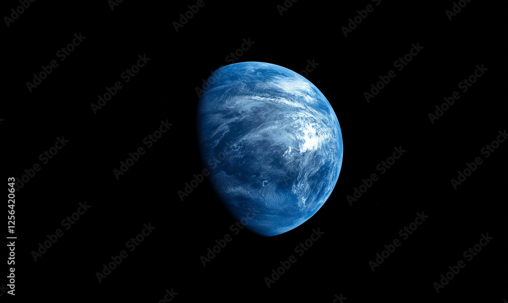 Distant planet Earth observed from the farthest reaches of space, revealing delicate blue beauty profoundly Distant planet Earth observed from the farthest reaches of space, revealing delicate blue beauty profoundly