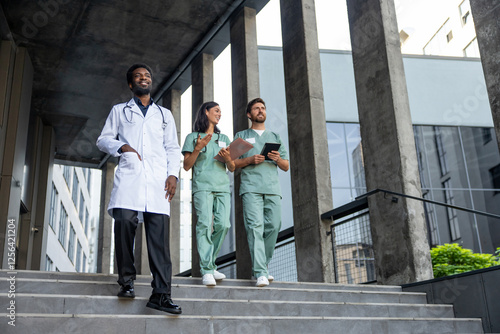 Wallpaper Mural Doctors colleagues on the steps of the rehabilitation center Torontodigital.ca