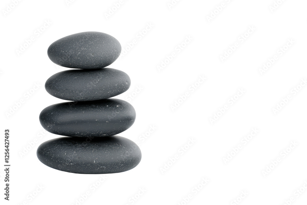 Stack of four large rocks on a white background Stack of four large rocks on a white background