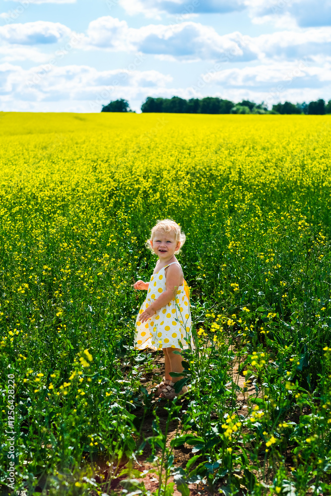A curious little explorer discovers the wonders of nature in a vibrant flower field A curious little explorer discovers the wonders of nature in a vibrant flower field