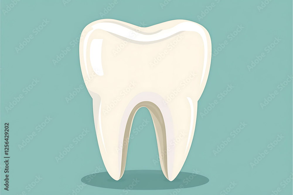 A clean and modern vector illustration of a tooth, featuring smooth lines and minimalistic design A clean and modern vector illustration of a tooth, featuring smooth lines and minimalistic design