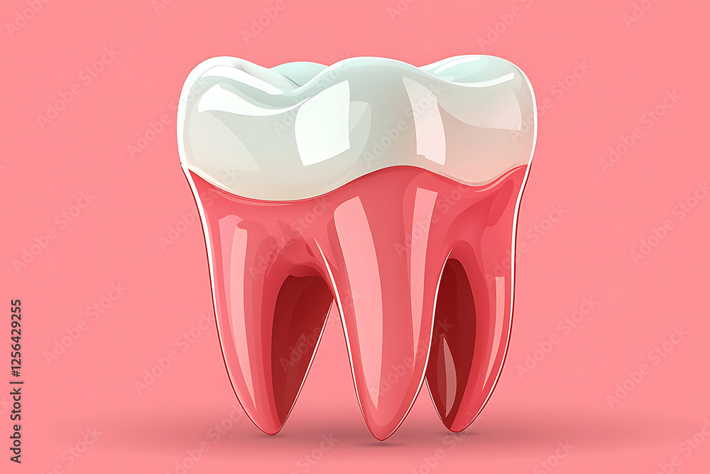A clean and modern vector illustration of a tooth, featuring smooth lines and minimalistic design A clean and modern vector illustration of a tooth, featuring smooth lines and minimalistic design
