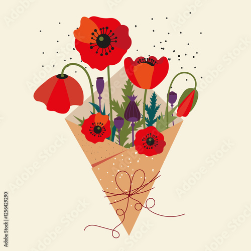 A bouquet with poppies