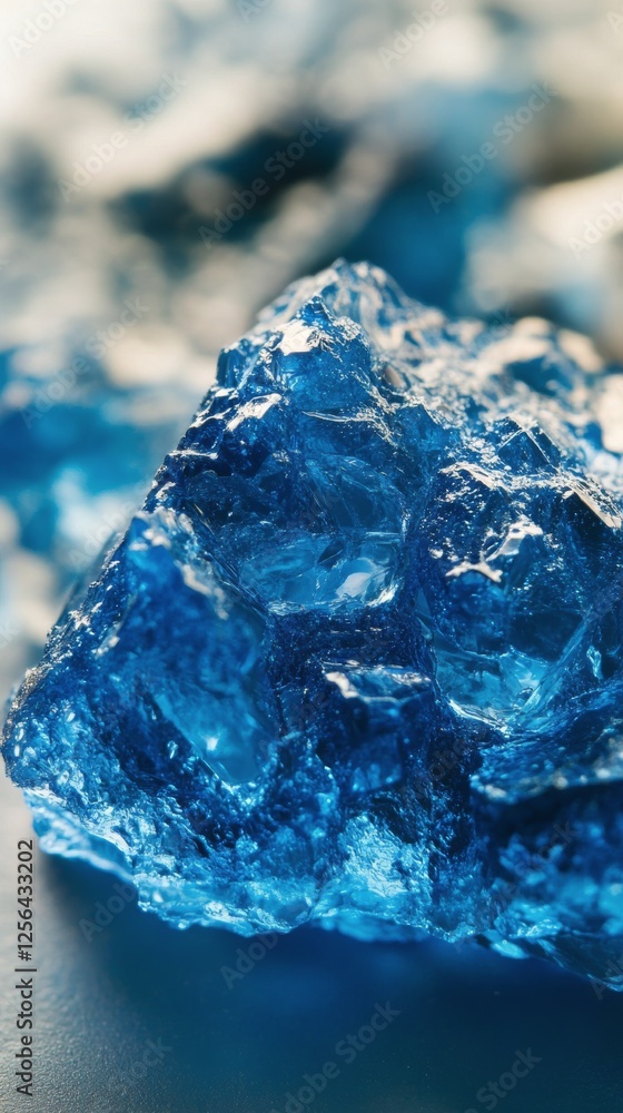 Obraz premium Beautiful blue crystal rock showcasing vibrant colors and intricate textures in natural light