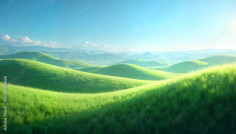 Fototapeta premium Rolling hills of tall grass