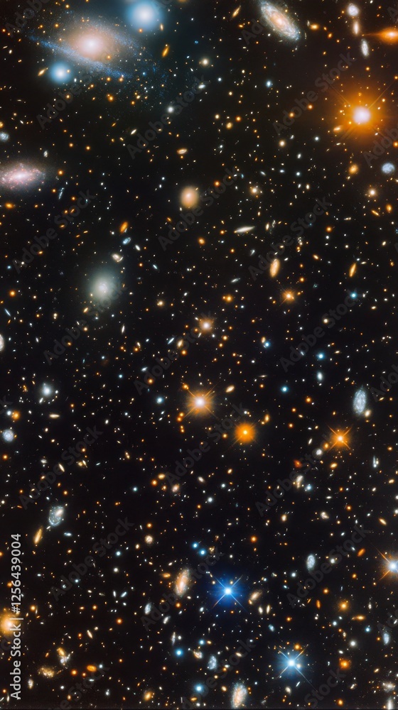 Fototapeta premium Stunning view of distant galaxies and cosmic phenomena in the vast universe