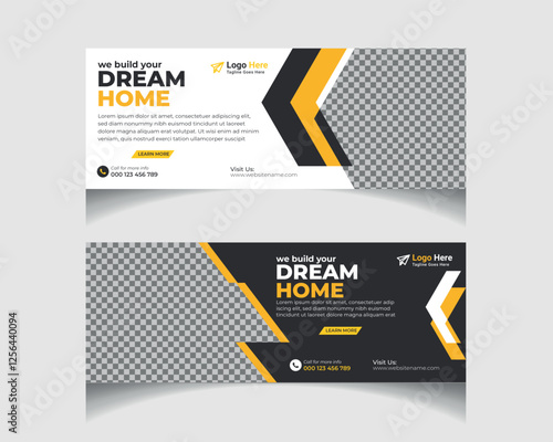 Vector construction social media post cover template design	