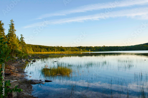 Photos Tobermory, Ontario, Canada - August 8th 2015: View of a Cameron Lake in the morn