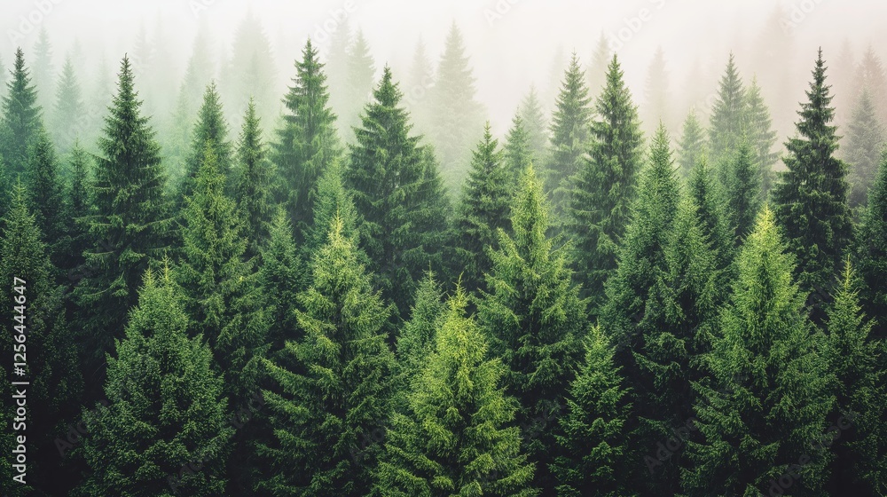 Dense evergreen pine forest shrouded in mystical morning fog, revealing misty layered landscape with ethereal atmospheric depth and tranquil woodland silence Dense evergreen pine forest shrouded in mystical morning fog, revealing misty layered landscape with ethereal atmospheric depth and tranquil woodland silence