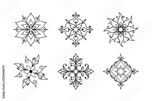Set of ornamental design elements 