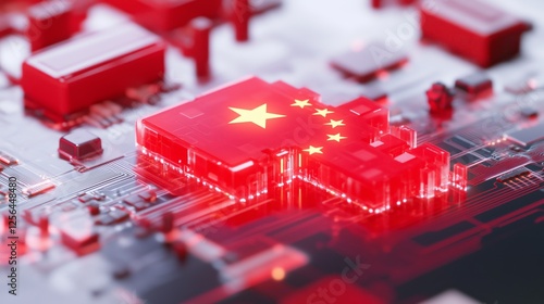 China AI Microchip Technology – Futuristic Semiconductor Industry, Artificial Intelligence Advancements, and Digital Innovation in Computing