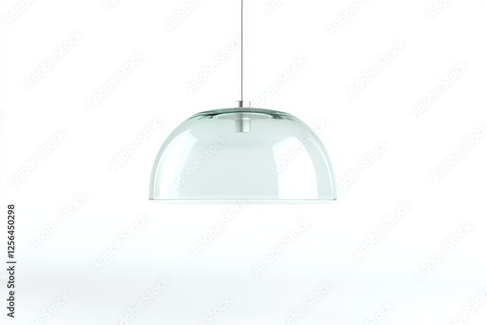 Fototapeta premium Modern glass pendant lamp design for contemporary interior spaces in minimalist style