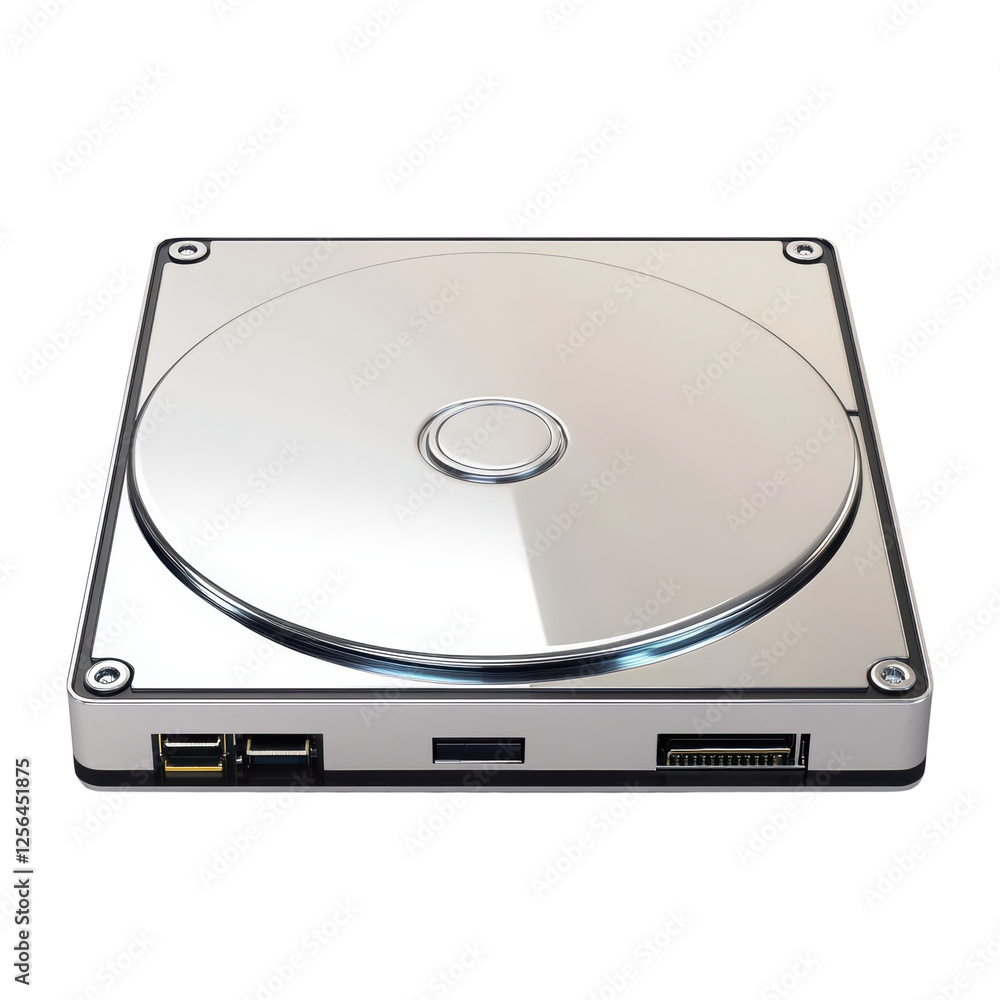 Sleek Modern Hard Drive Design Isolated on Transparent Background Sleek Modern Hard Drive Design Isolated on Transparent Background