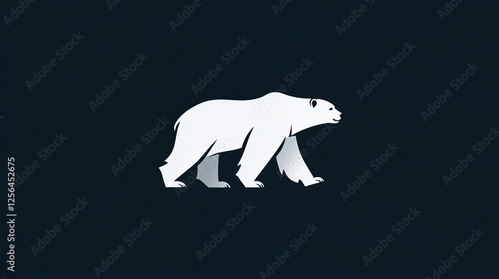 Fototapeta premium Vector logo polar bear. Brand logo in the form of a walking bear