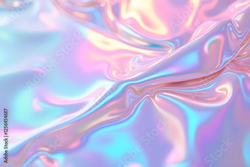 Wallpaper Mural Iridescent pastel abstract satin fabric texture with colorful waves and folds Torontodigital.ca