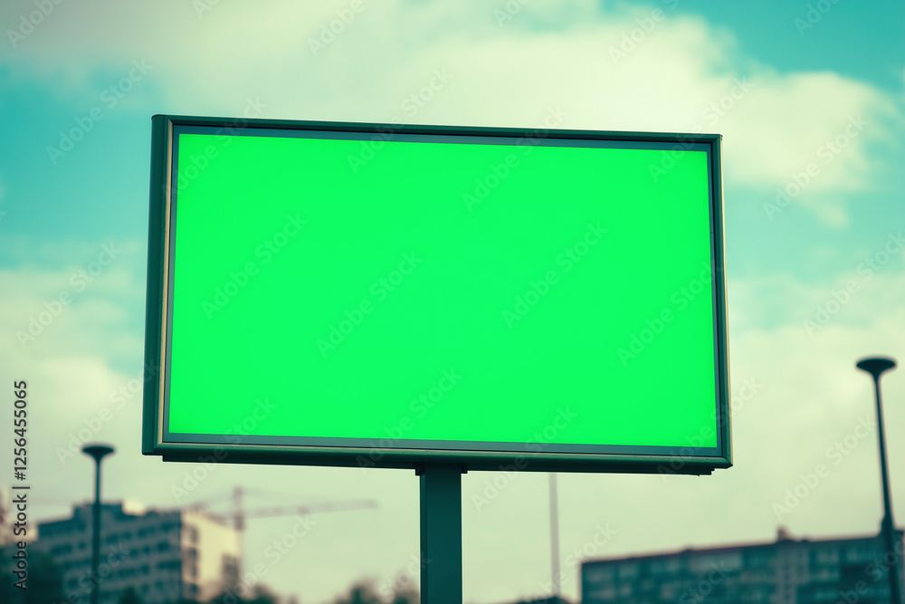 Fototapeta premium LCD monitor isolated with green screen chroma key