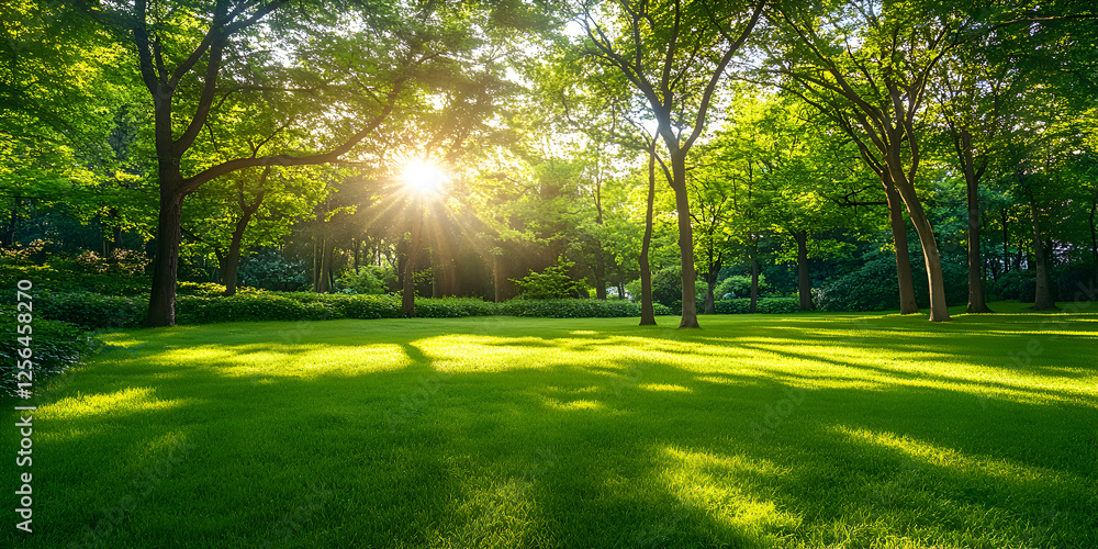Forest Glade with Soft Sunlight and a Serene Atmosphere Forest Glade with Soft Sunlight and a Serene Atmosphere