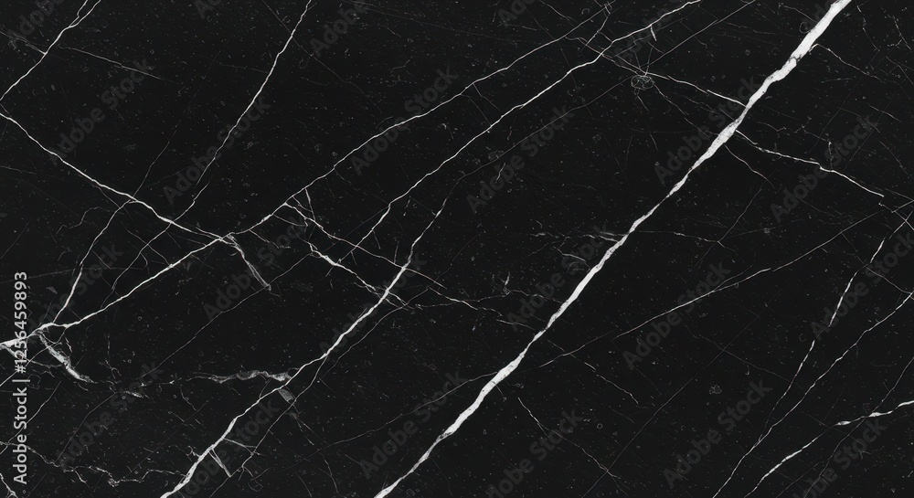 Fototapeta premium A luxurious black marble surface with prominent white veining
