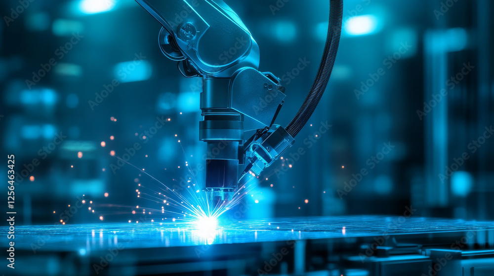 Hologram welder. Digital and technological welder background. Futuristic welding design Hologram welder. Digital and technological welder background. Futuristic welding design