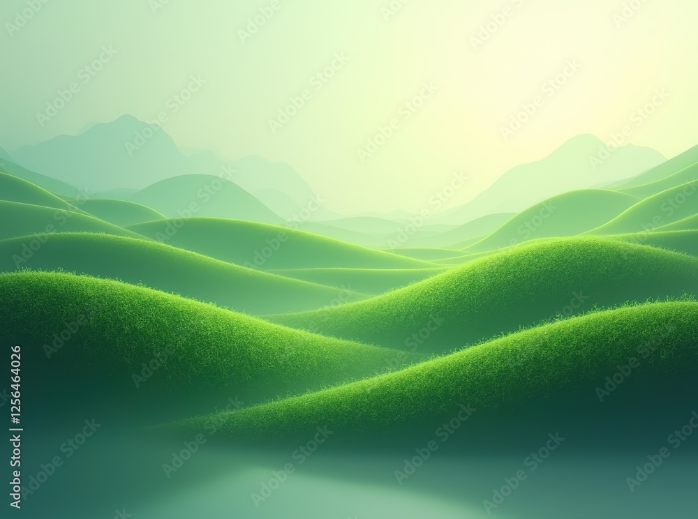 Obraz premium Green Landscape Abstract Wallpaper - Stunning Visuals