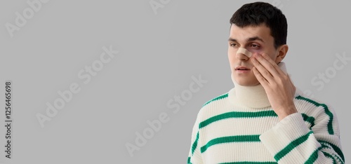 Injured young man after acc...