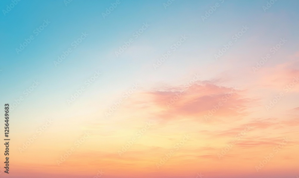 Fototapeta premium A beautiful blue sky with a pinkish orange sunset